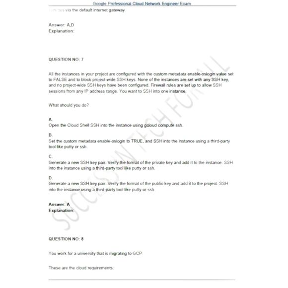 Printout Google Professional Cloud Network Engineer Study Guide - Picture 6 of 6